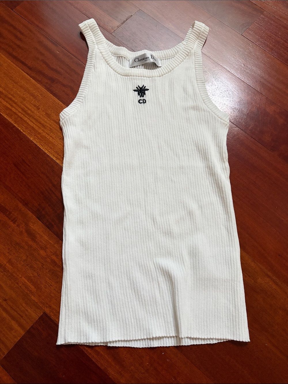 Ribbed Tank with Embroidered Logo